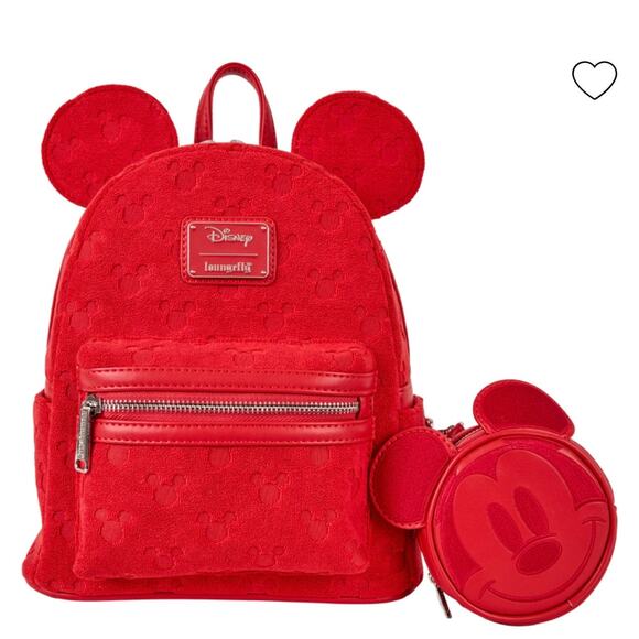 Loungefly Mickey Mouse All-Over Print Terry Cloth Mini Backpack - Picture 1 of 5